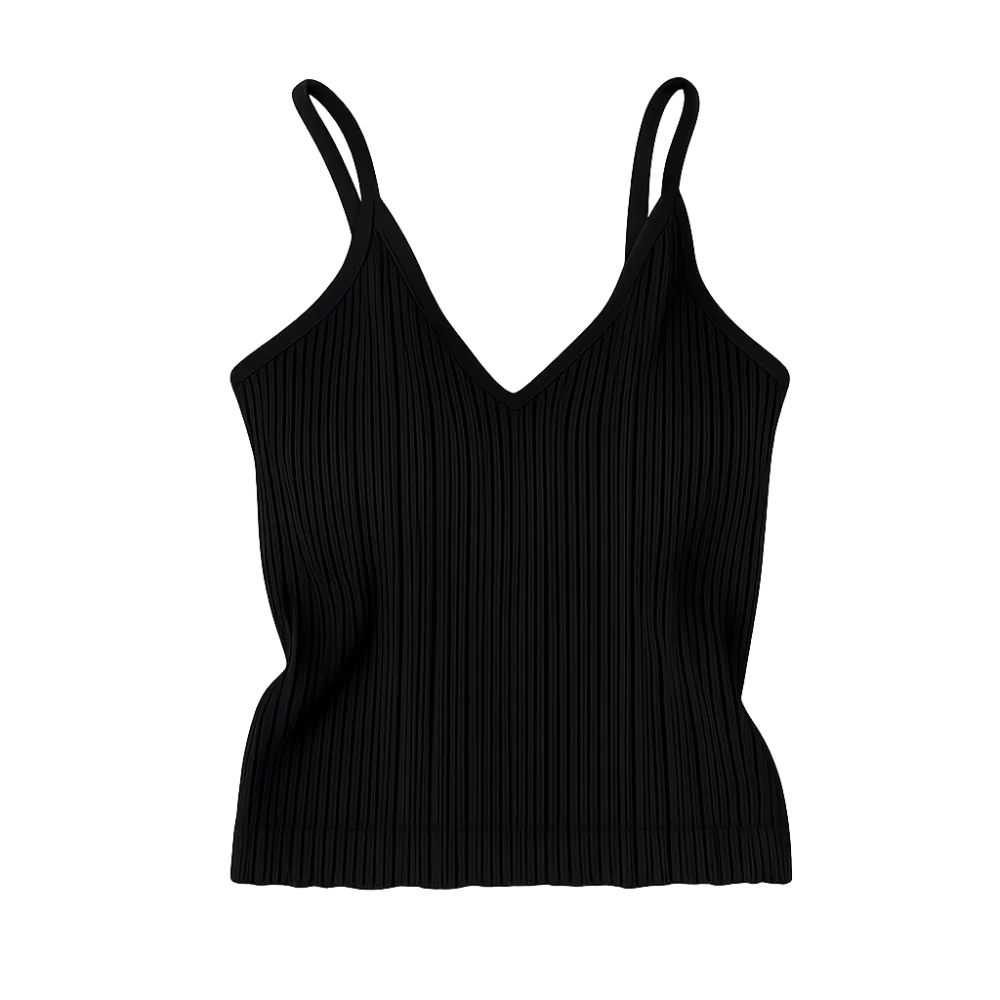 Top camisero con cuello de pico