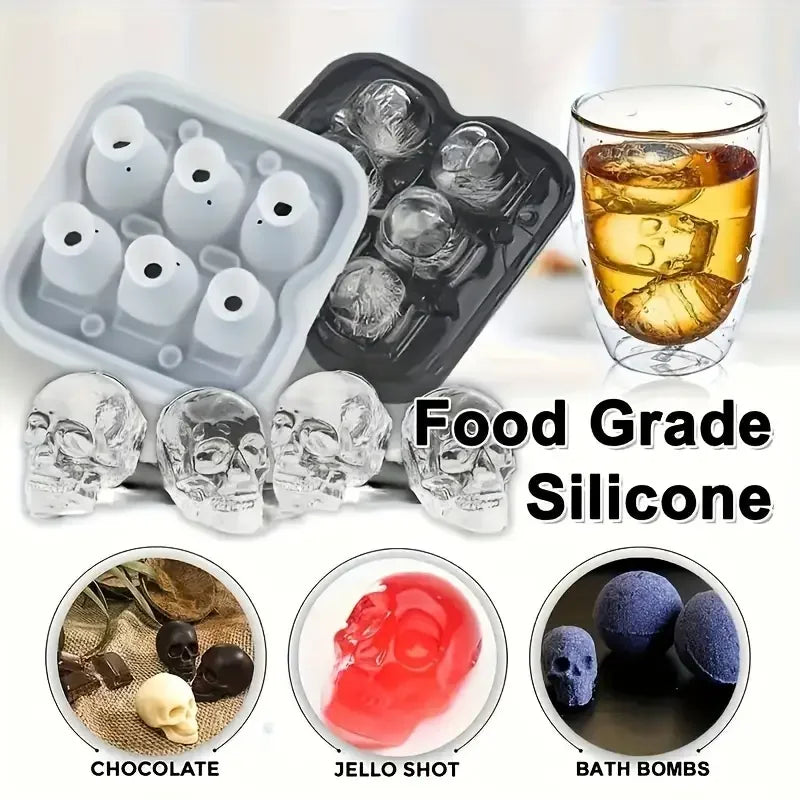 Food Grade Silicone 3D Skull Ice Cube Tray