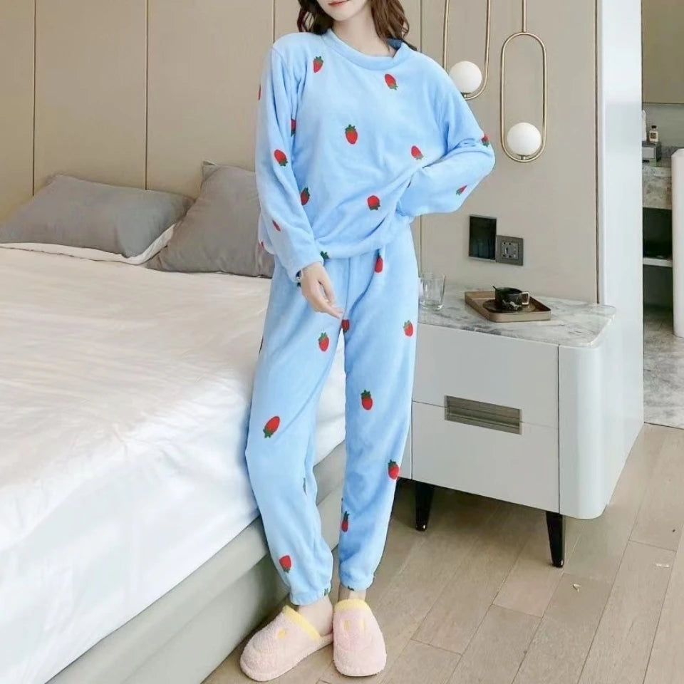 Conjunto de top tipo jersey con cuello redondo y pantalón de cintura elástica holgada a cuadros