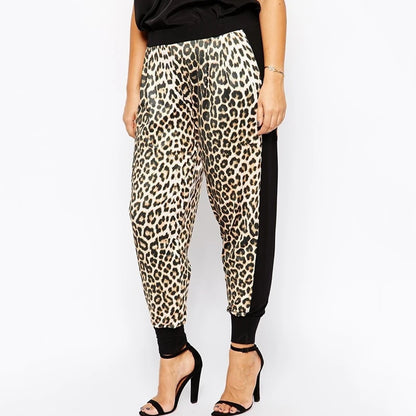 Pleated Causal Leopard Pants