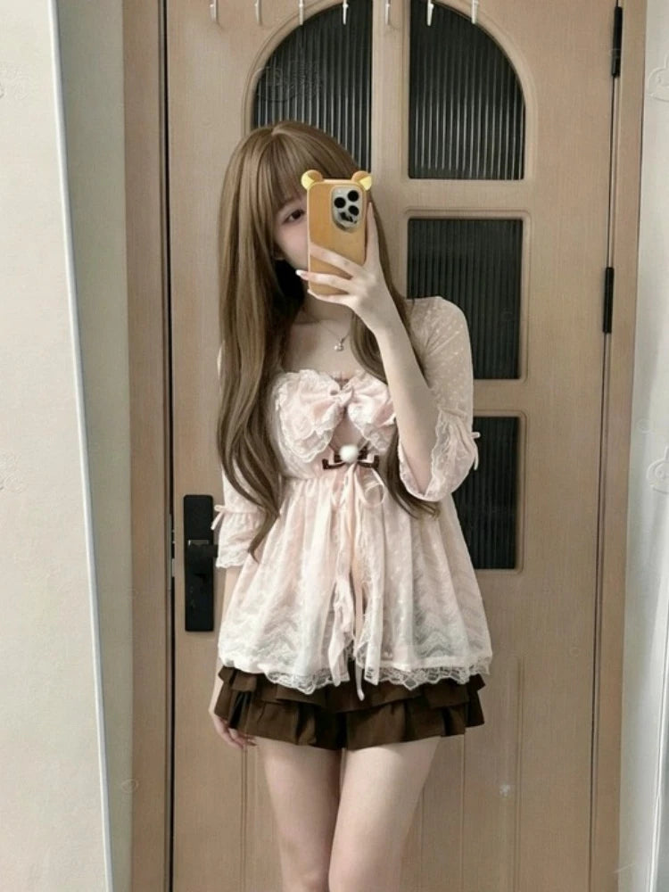 Conjunto de Falda + Top de Tirantes + Cárdigan