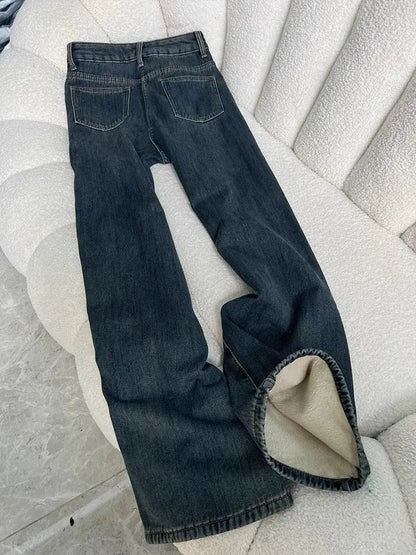Velvet Lined Straight Jeans