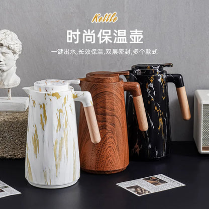 Wood grain thermal insulation pot