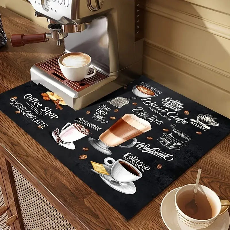 Ok But First Coffee Print Absorbent Mat