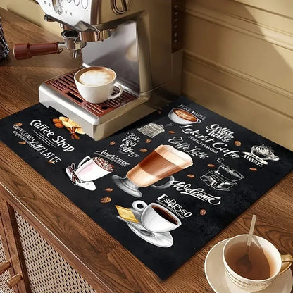 Ok But First Coffee Print Absorbent Mat