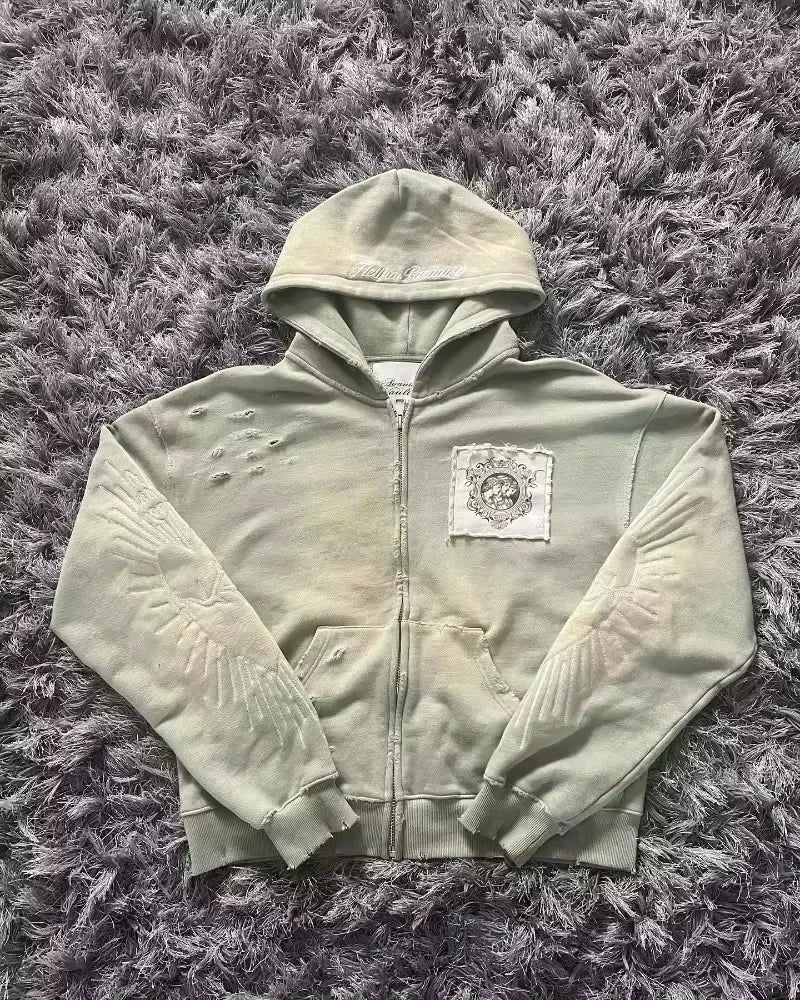 Fur Collar Zipper Hoodie
