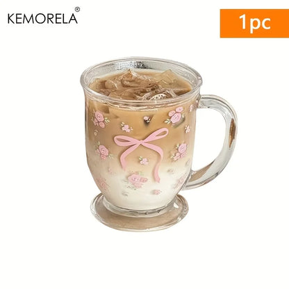 Flower Rose Bow Pattern Glass