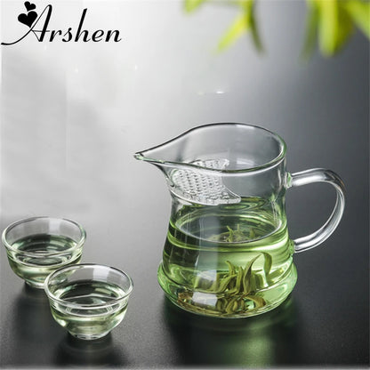 Clear Heat Resisting with Filter Handle Tea Cup
