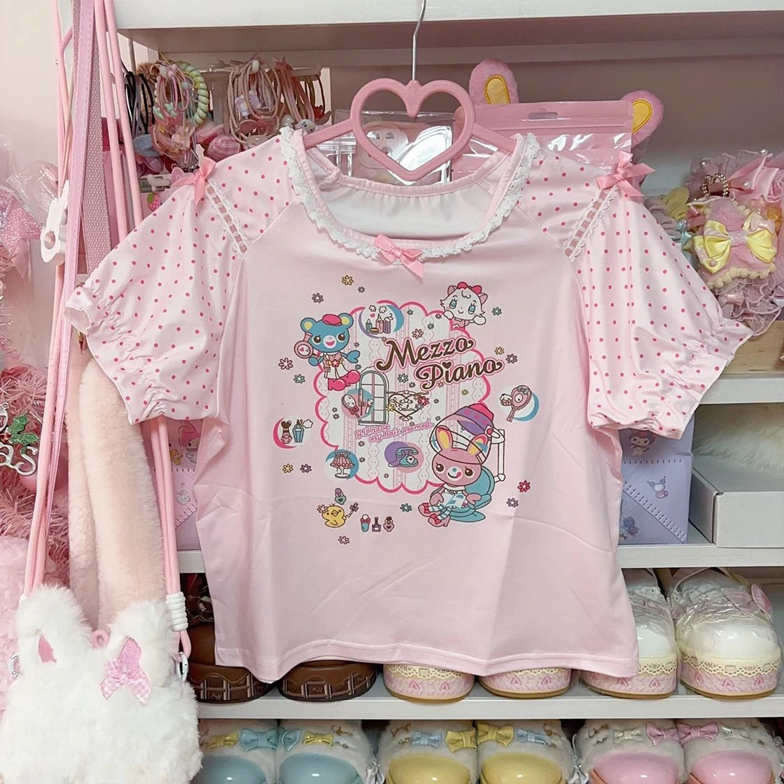 Sweet Kawaii Print Blouse