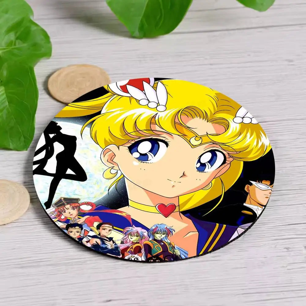 S-Sailor M-Moon Girl Anime Themed Wooden Coaster