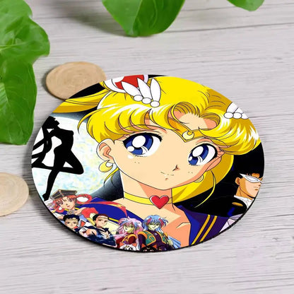 S-Sailor M-Moon Girl Anime Themed Wooden Coaster