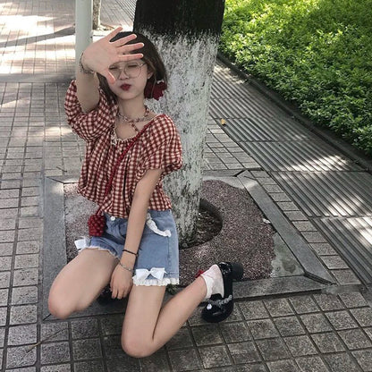Bow Denim Shorts