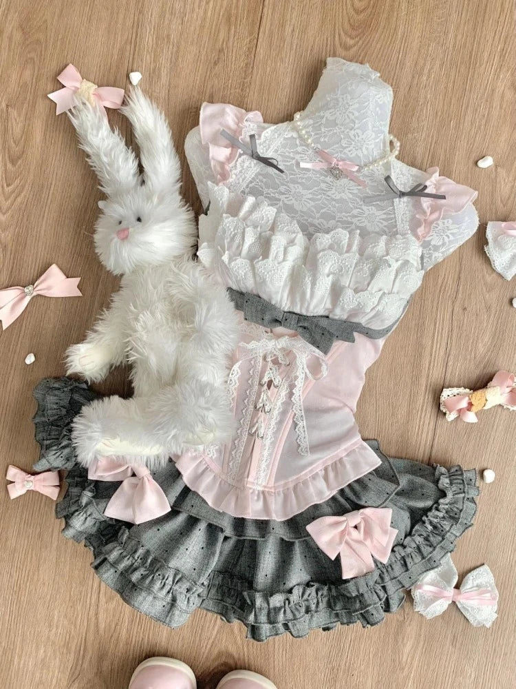 Conjunto de Top de Diseño + Falda de Talle Alto