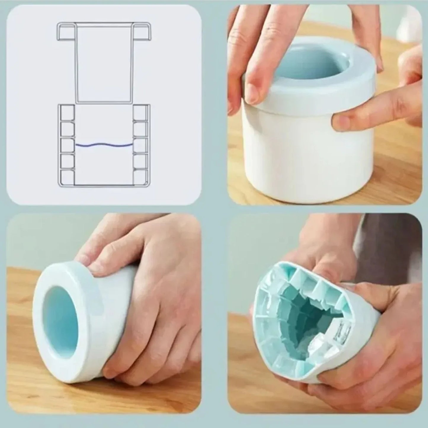 Food grade silicone cylindrical ice tray
