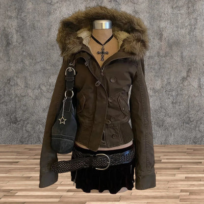 fur hooded jacket