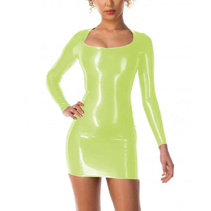 Scoop Neck Long Sleeve Bodycon Mini Dress