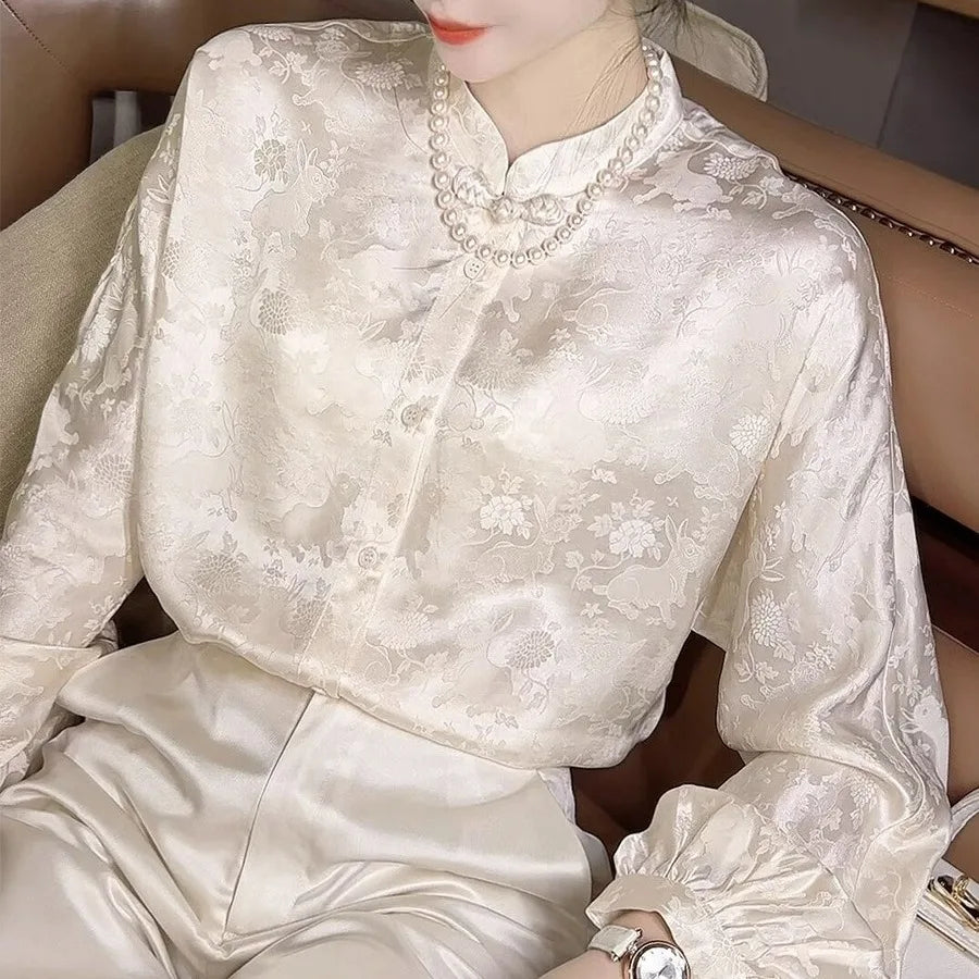 Primavera Vintage Blusa Mujer Ropa Mujer Tops Camisa Casual Moda Ropa Manga Larga Streetwear Otoño Elegante Estilo Étnico