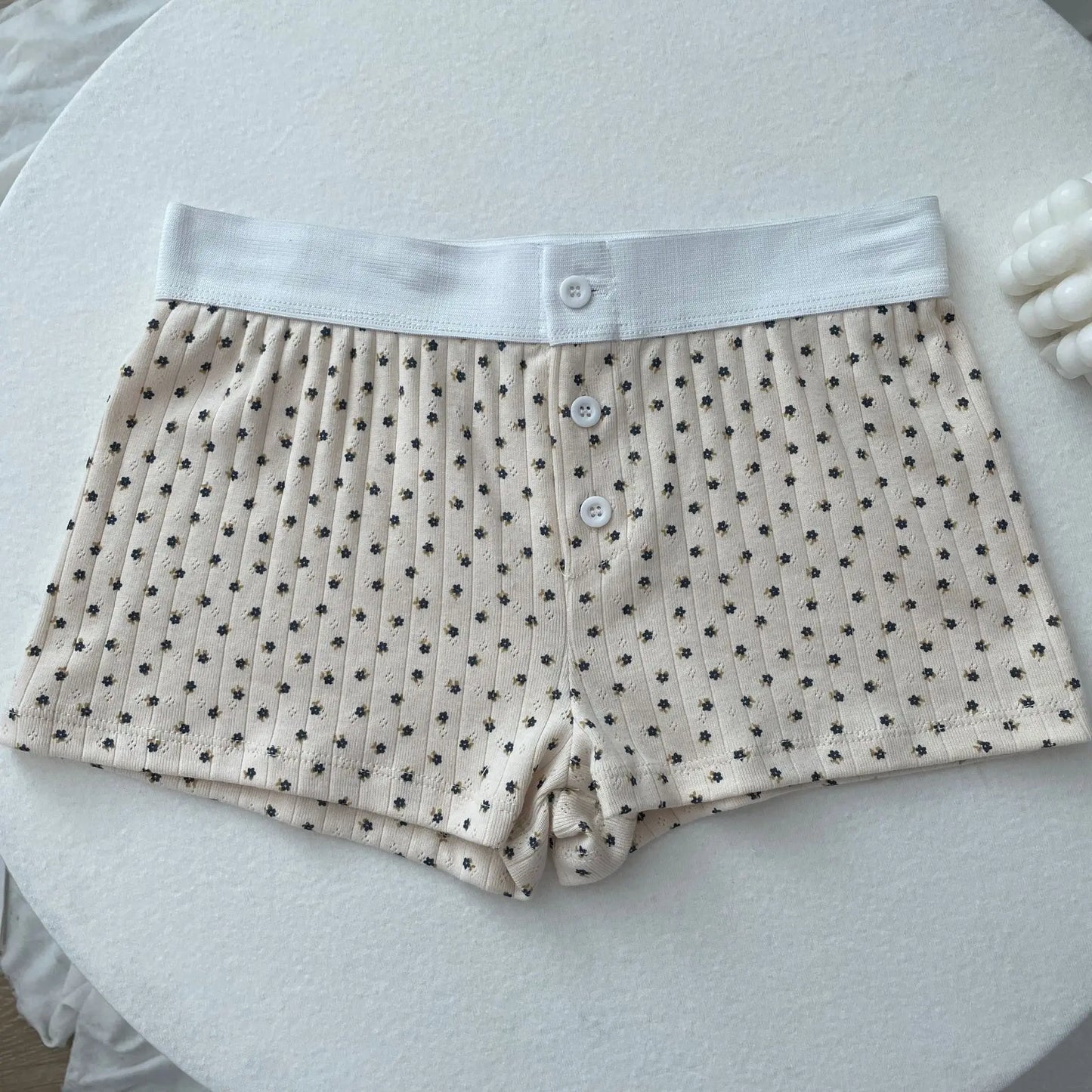 Floral Eyelet Cotton Boy Shorts