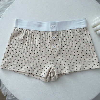 Floral Eyelet Cotton Boy Shorts
