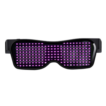 Bluetooth Programmable LED Text USB Charging Display Glasses