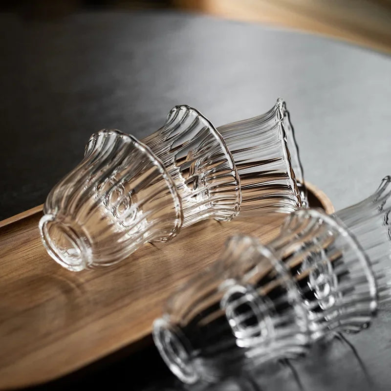 Nordic Clear Ripple Teacups