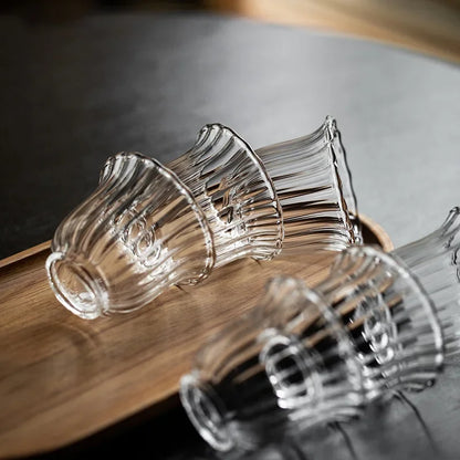 Nordic Clear Ripple Teacups