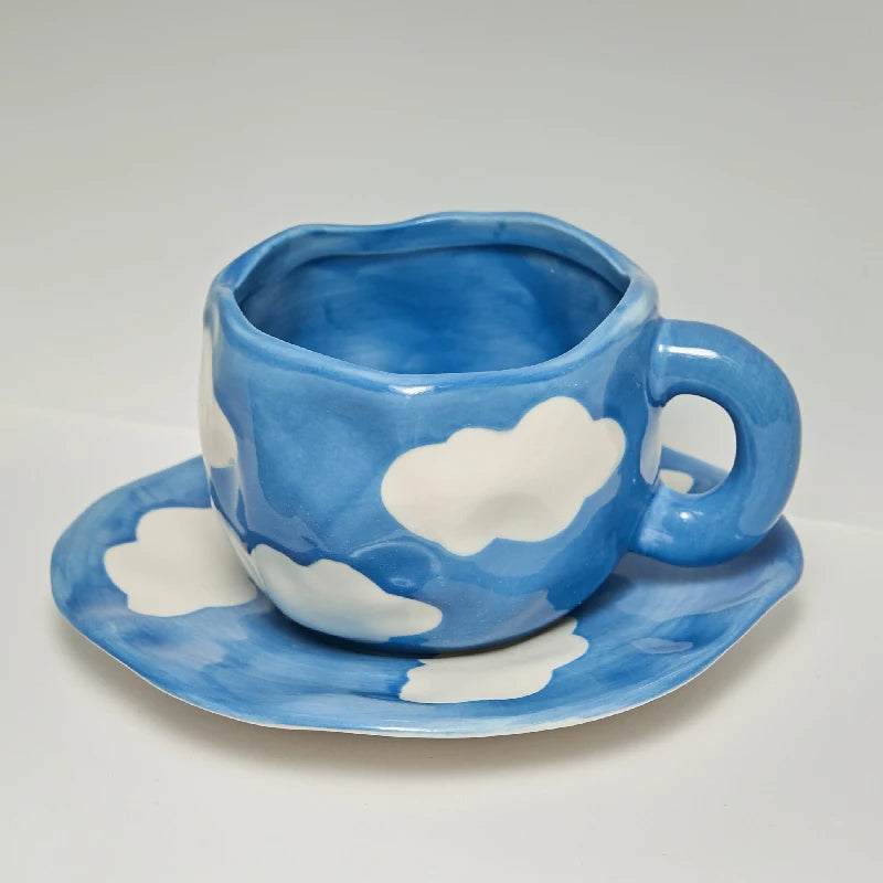 Irregular Hand-painted Flowers Mug