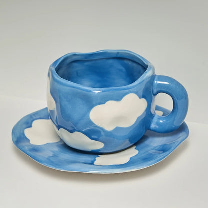 Irregular Hand-painted Flowers Mug