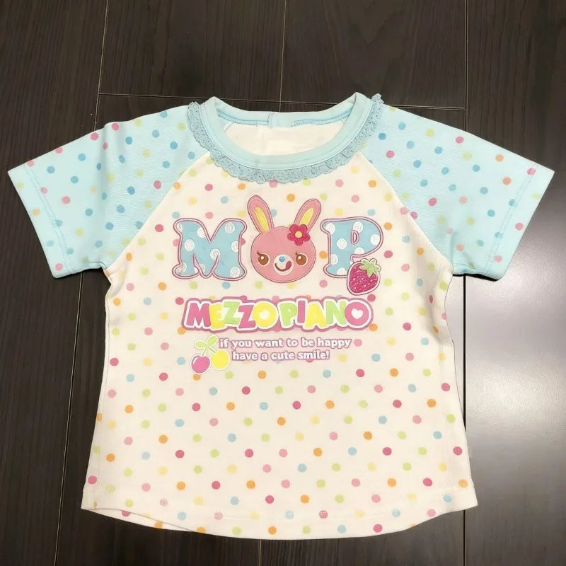 Camiseta Estampada de Conejo a Lunares