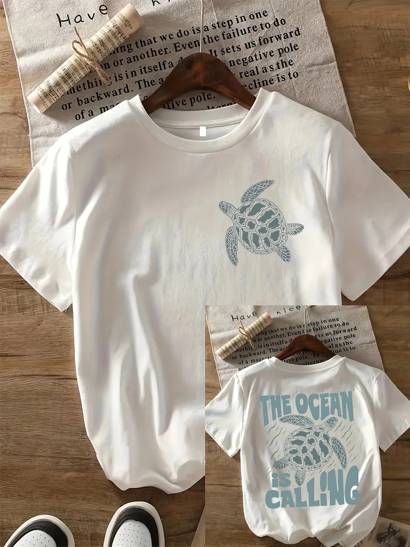 Camiseta estampada de tortuga marina