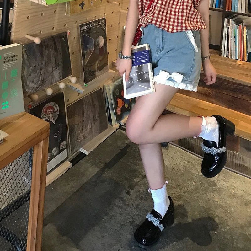 Bow Denim Shorts