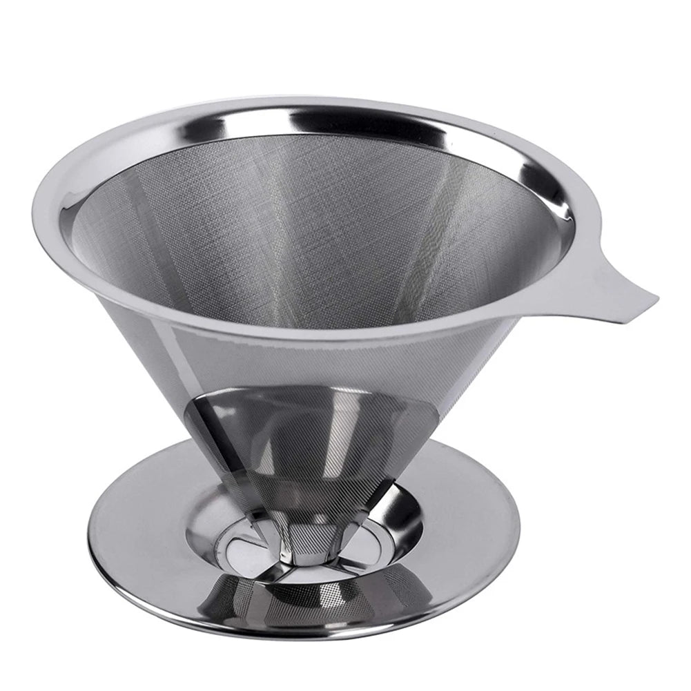Reusable Coffee Filter Holder Double Layer Stainless Steel Coffee Tea Strainer