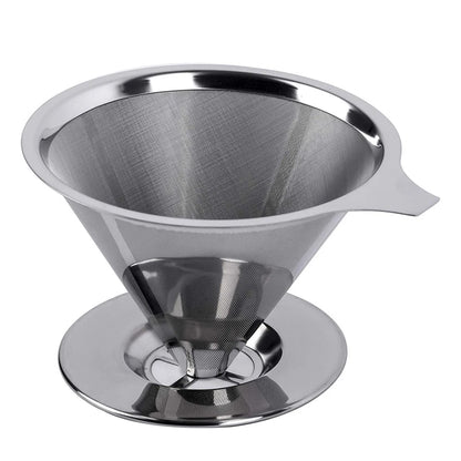 Reusable Coffee Filter Holder Double Layer Stainless Steel Coffee Tea Strainer