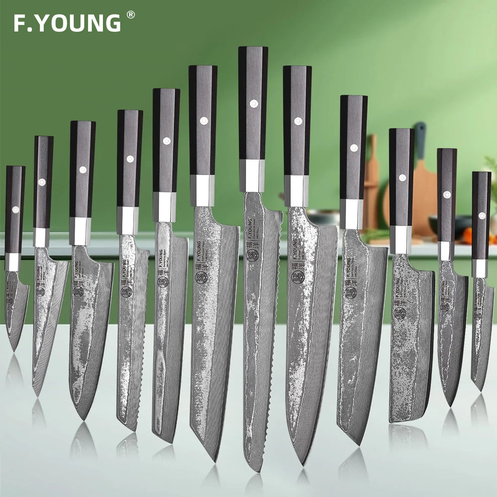 Damascus Steel Professional Kitchen Knives