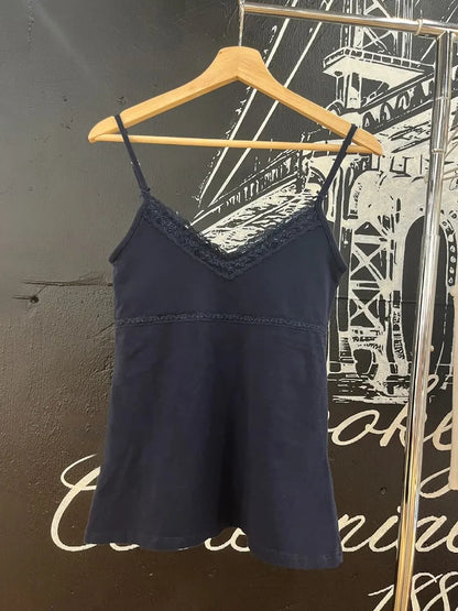 Sweet Lace Patchwork Slim Tank Top