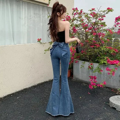 High Waist 3D Bow Knot Jeans