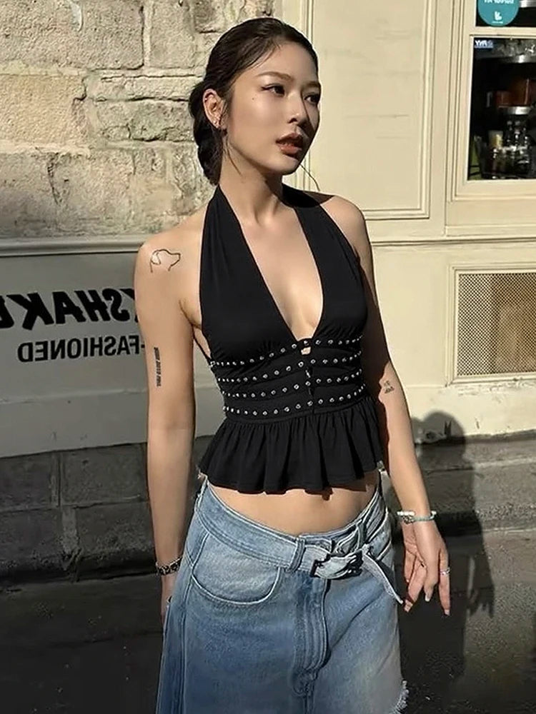 Rivet Decoration Vest
