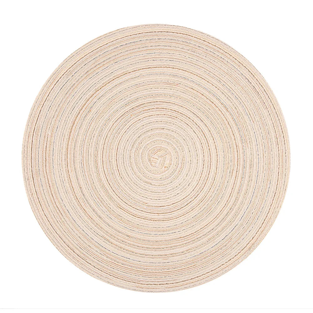 Braided Beige Round Place Mats