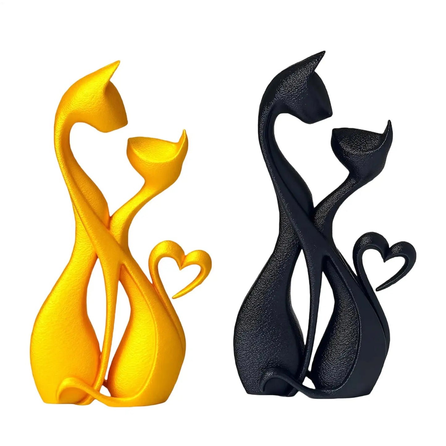Loving Couple Cats Statue
