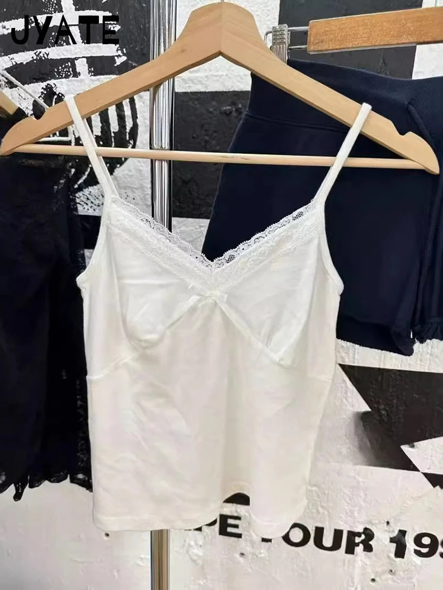 Sweet Lace Patchwork Slim Tank Top