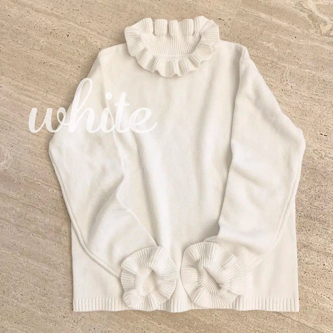 Jerséis de cuello con volantes para mujer, 4 colores lisos, suaves, encantadores, dulces, para chicas, versátiles, estilo preppy, casuales.
