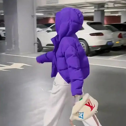 Abrigo de Invierno Elegante de Algodón, Chaquetas Cortas de Mujer, Parkas Cálidas de Diseño, Chaqueta Acolchada, Lazo, Ropa de Calle, Chaqueta de Frío, Ropa de Invierno