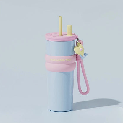 Thermos Bottle Straw Cup