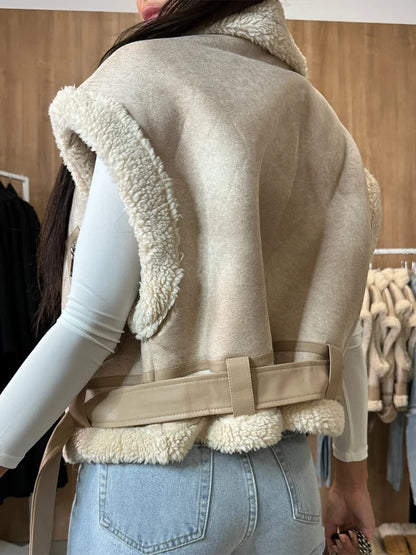 Leather Sherpa Vest