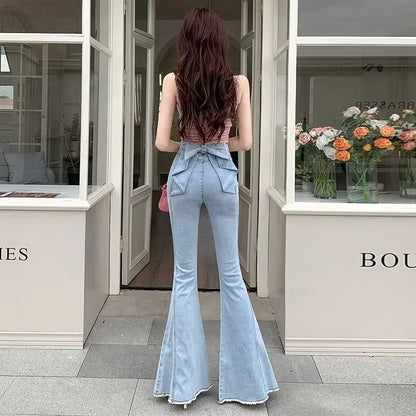 High Waist 3D Bow Knot Jeans