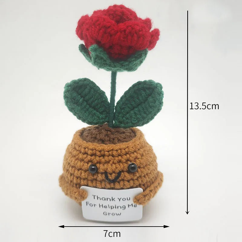 Crochet Flower Pot Decoration Hand Woven