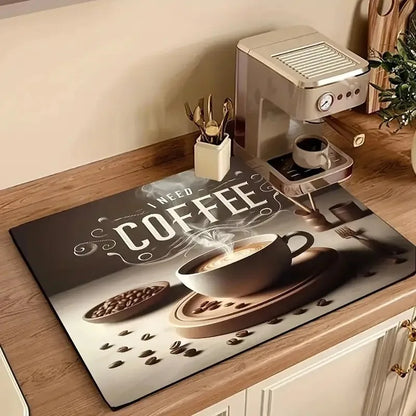 Ok But First Coffee Print Absorbent Mat