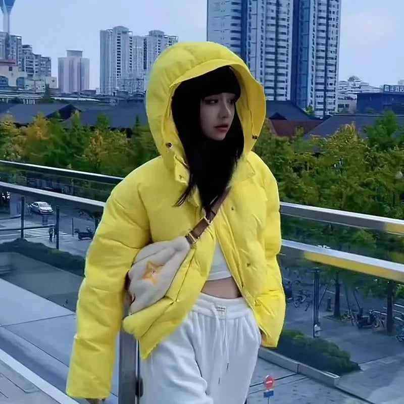 Abrigo de Invierno Elegante de Algodón, Chaquetas Cortas de Mujer, Parkas Cálidas de Diseño, Chaqueta Acolchada, Lazo, Ropa de Calle, Chaqueta de Frío, Ropa de Invierno