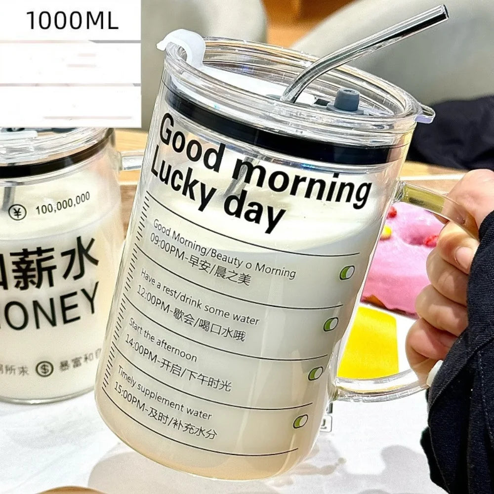 Straw Glass Cup