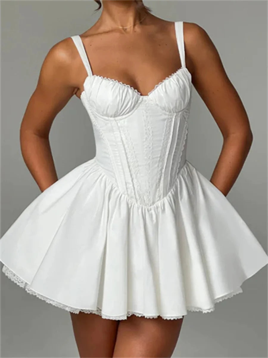 Flowy Bustier Corset Mini Dress